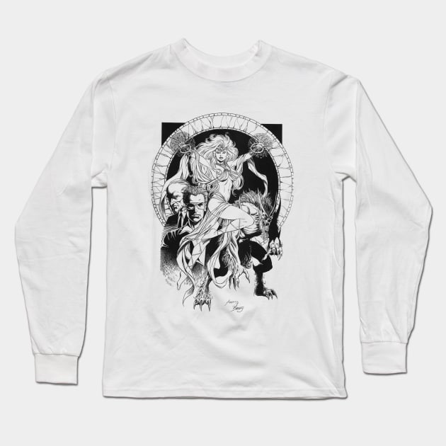 Heroes and Villains Long Sleeve T-Shirt by Paul_Abrams